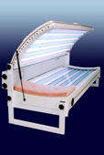 Large double sunbed with side panel